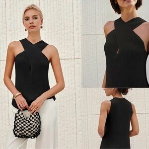 Elegant Black Sleeveless Top